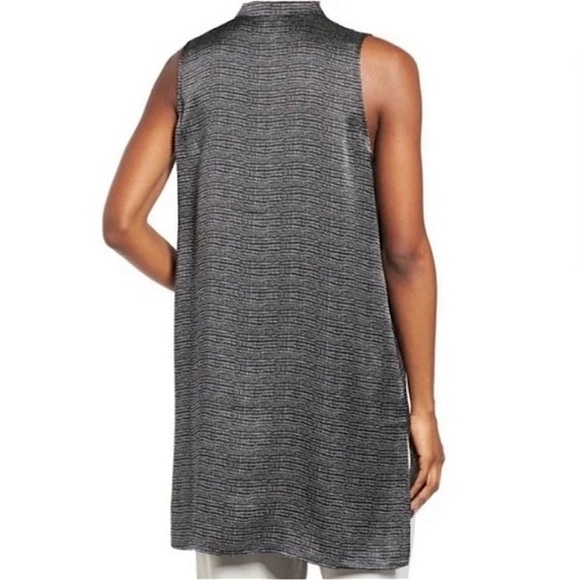 EILEEN FISHER Hammered Silk Mandarin Collar Tunic Top Dress SP - Picture 11 of 16